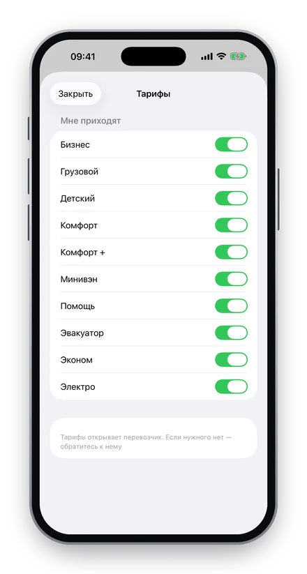 Смайл Водитель — Мои тарифы